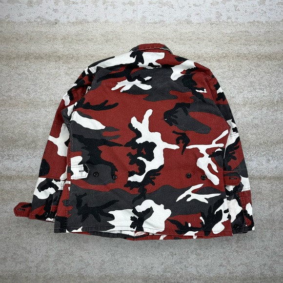 Vintage Military Camo Jacket Lightweight Made in USA Red Black M Regular 90s - Picture 3 of 7